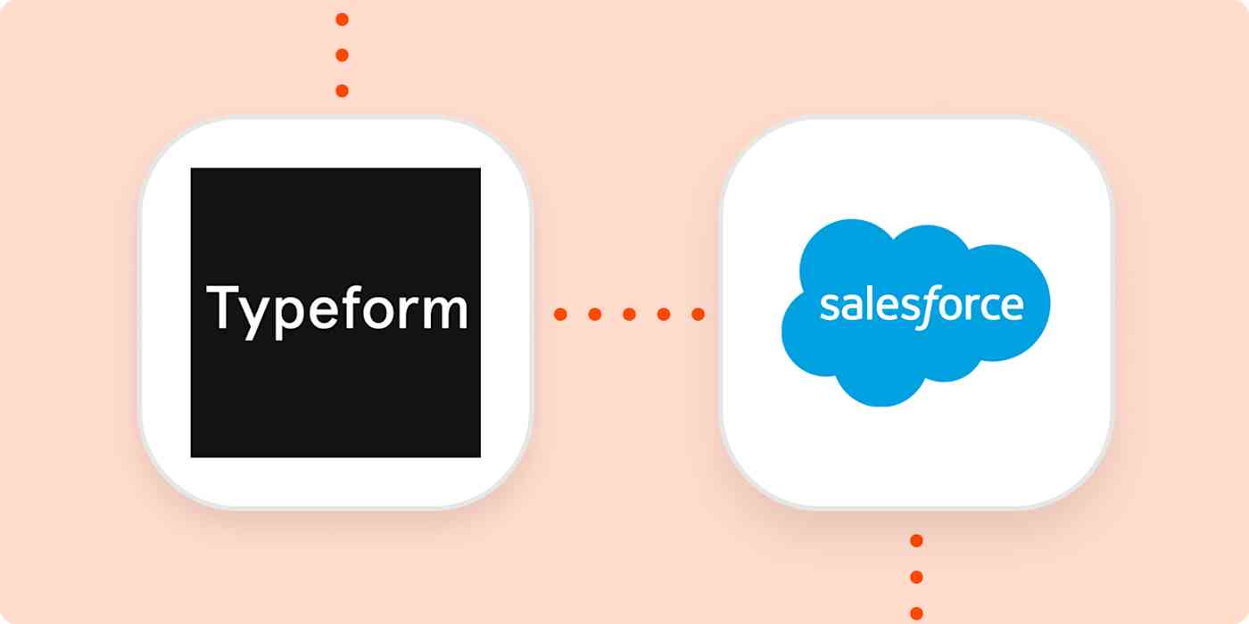 zapier-tutorials-00-typeform-salesforce The logos for Typeform and Salesforce