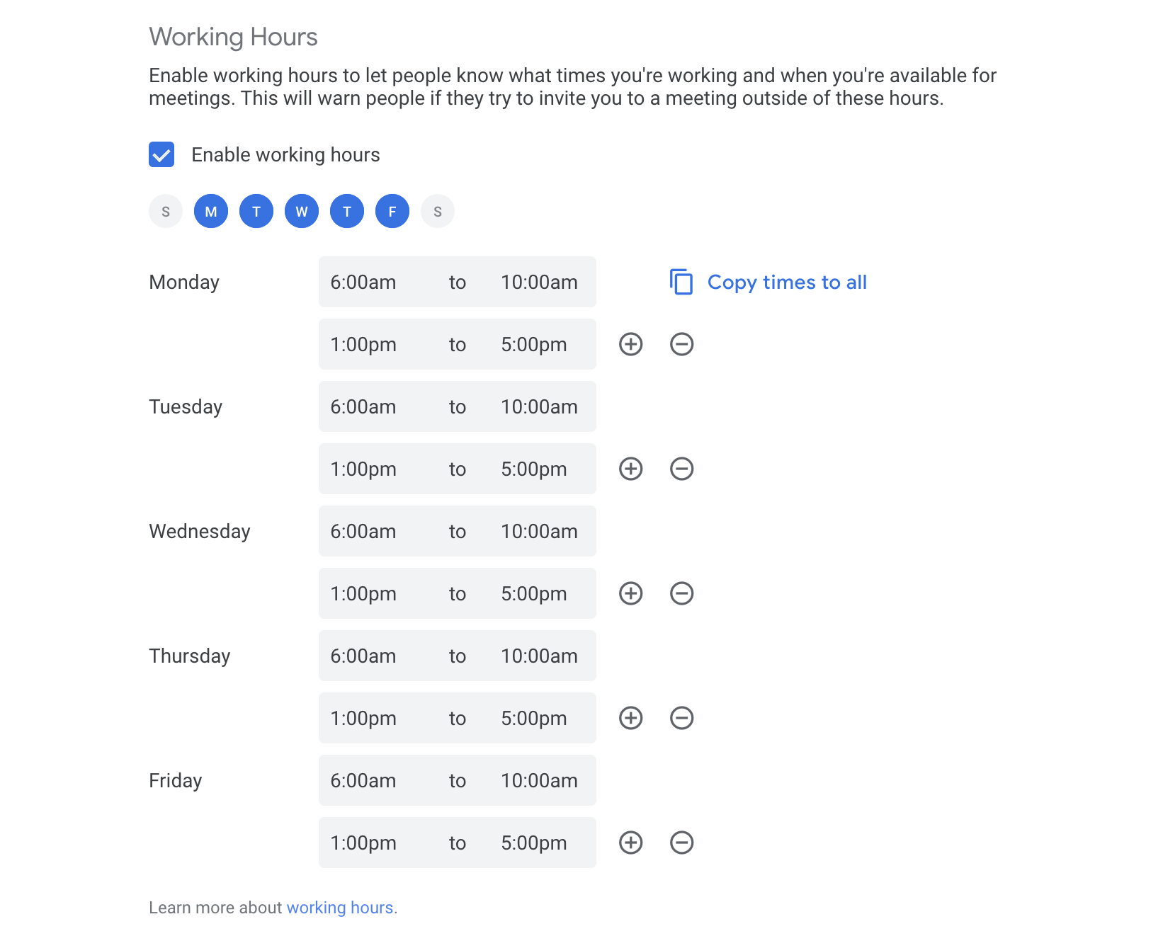 How to Set Working Hours in Google Calendar  