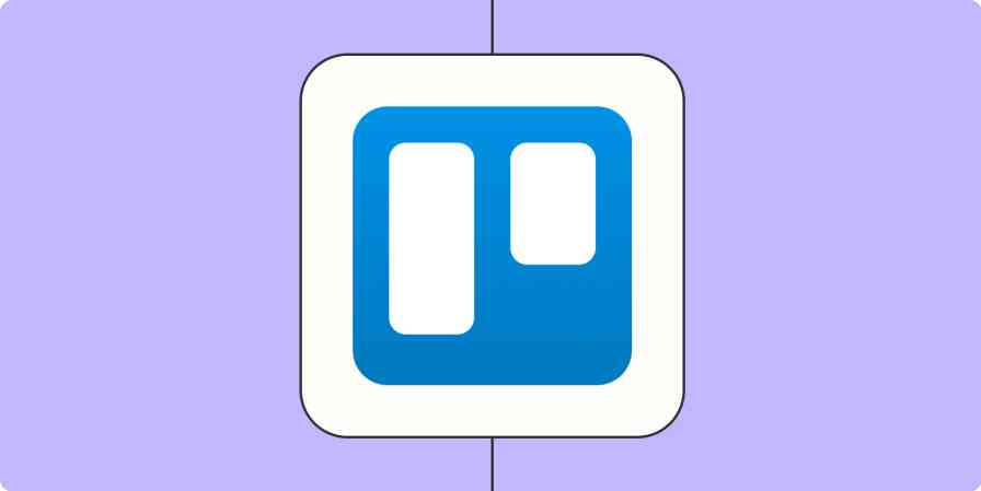 A hero image of the Trello app logo a light purple background.