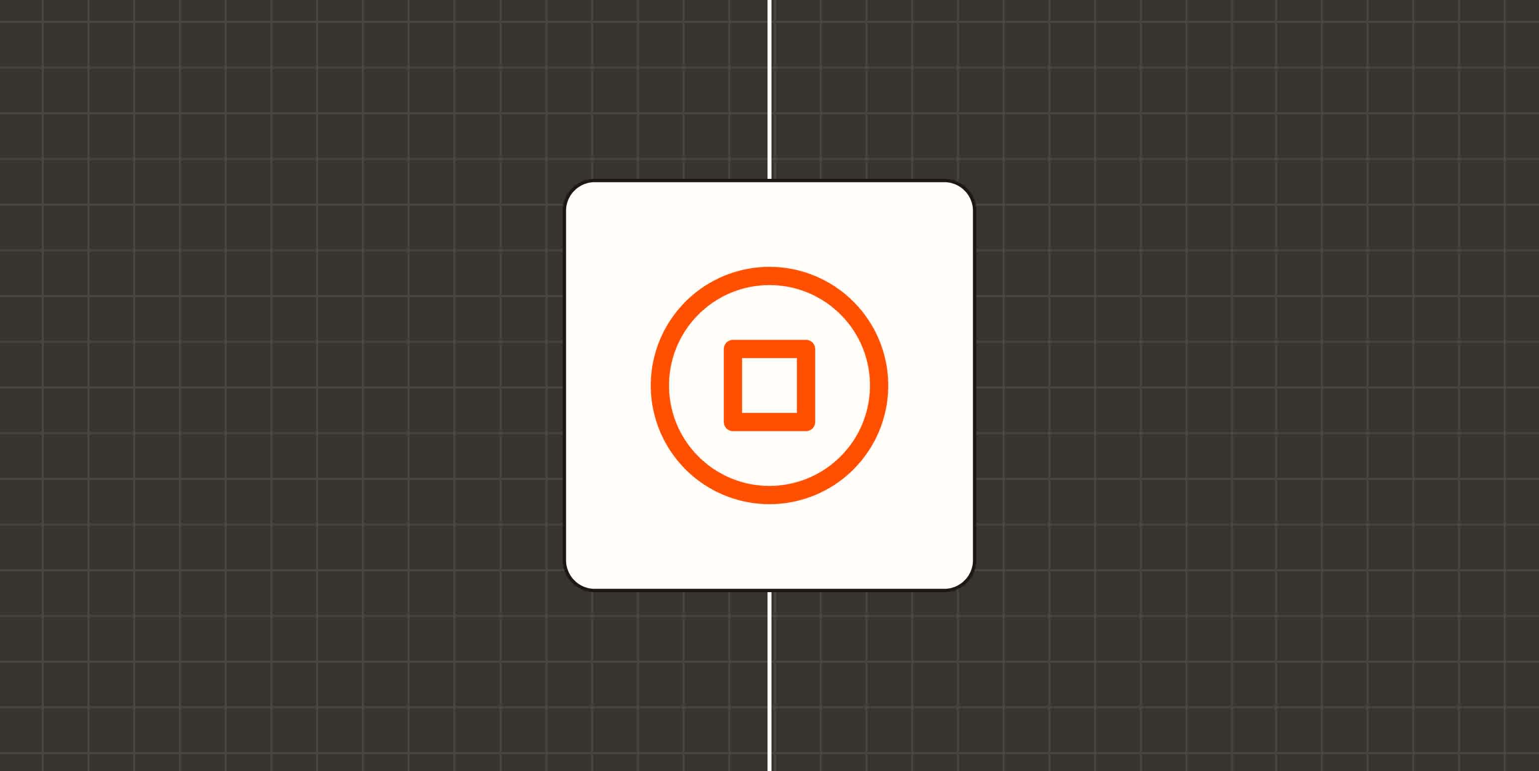 Hero image with an icon representing a stop button