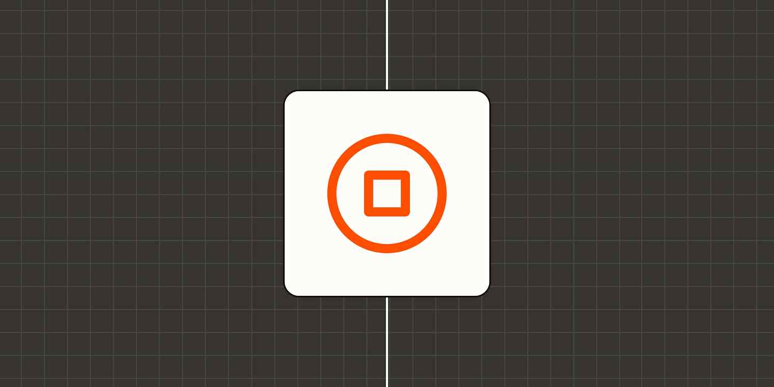 Hero image with an icon representing a stop button