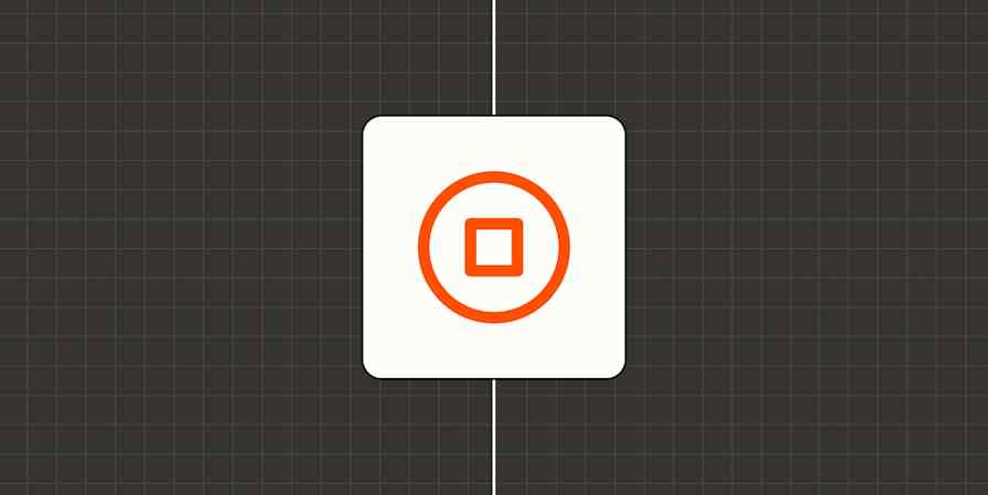 Hero image with an icon representing a stop button