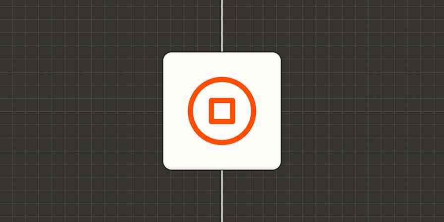 Hero image with an icon representing a stop button