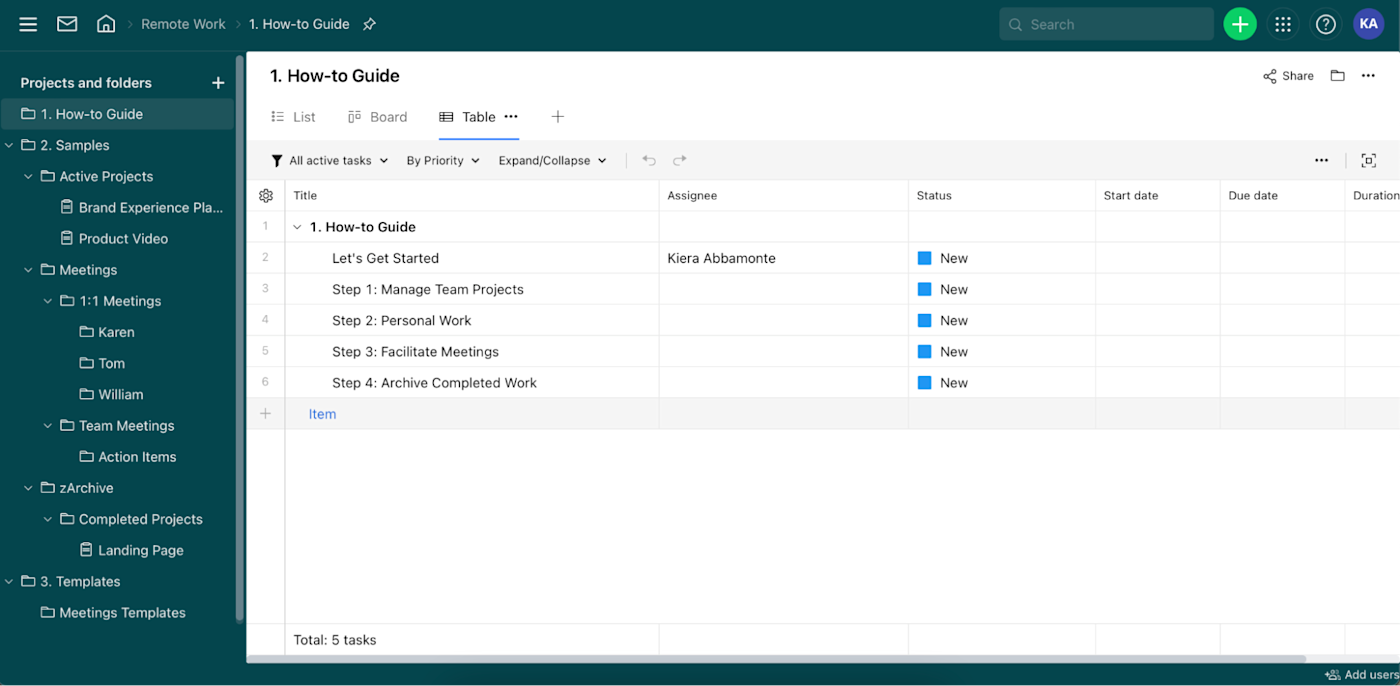 Wrike, our pick for the best project management software for managing projects via email