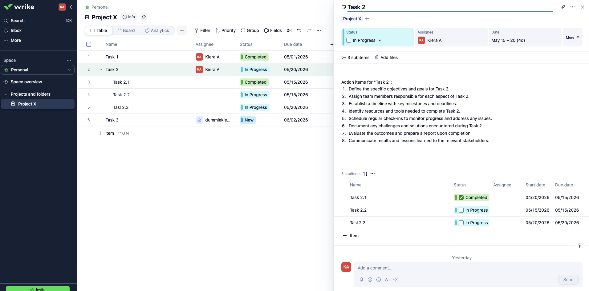 Wrike, our pick for the best project management software for people who love spreadsheets
