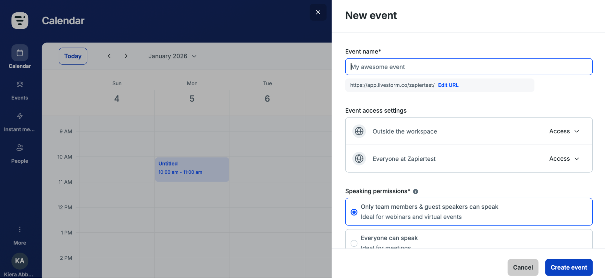 Livestorm, our pick for the best simple webinar software for running multiple webinars