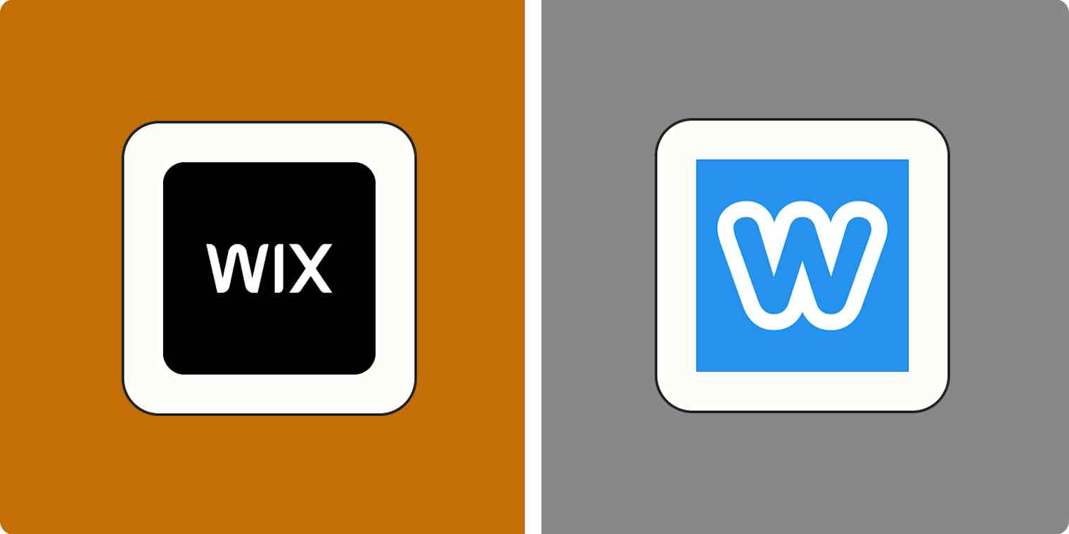 A hero image with the logos of Wix and Weebly