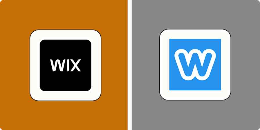 A hero image with the logos of Wix and Weebly