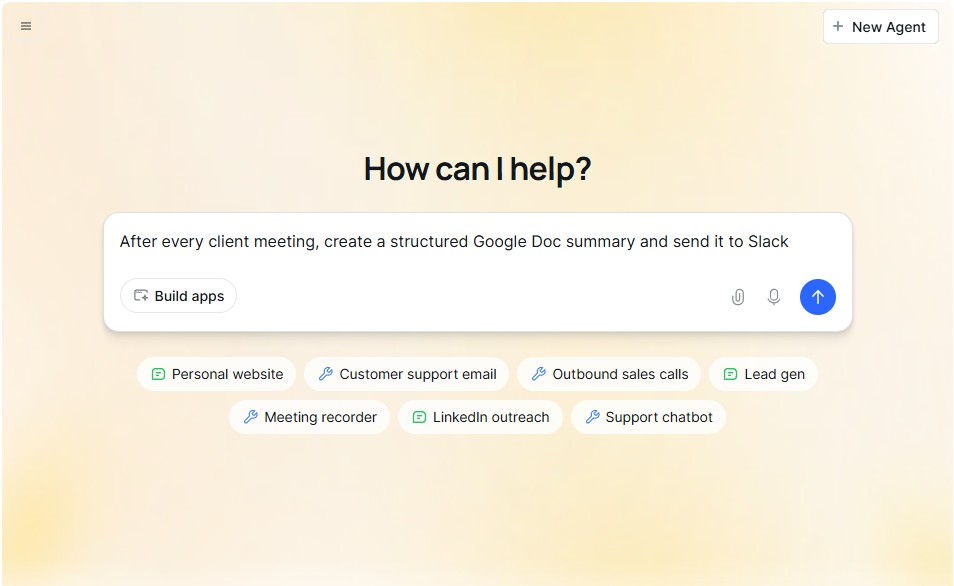 Lindy's Agent Builder interface