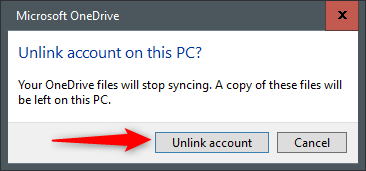Unlink account button