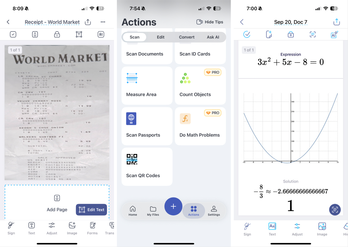 iScanner, our pick for the best OCR app for extra features