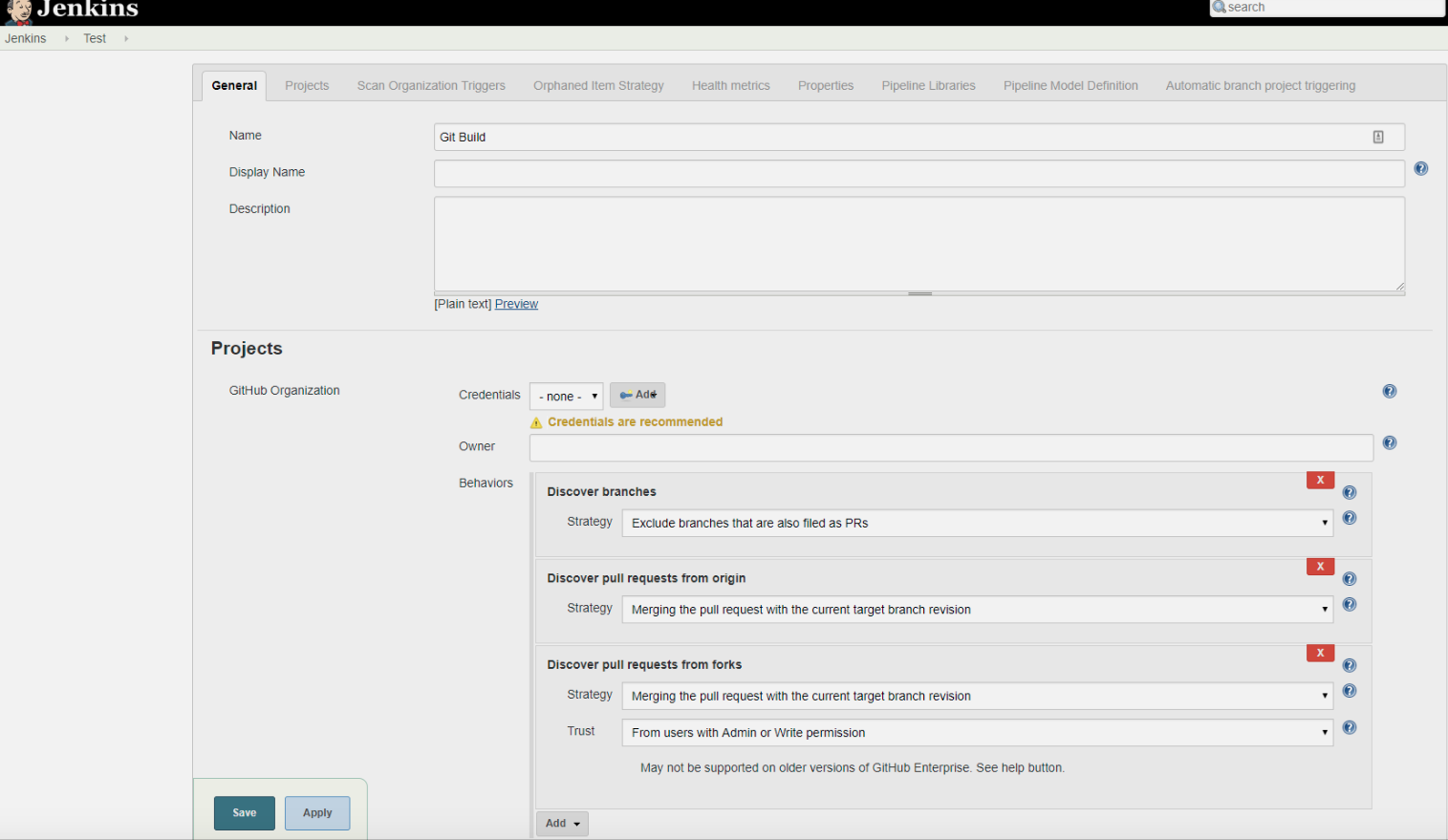 Jenkins screenshot