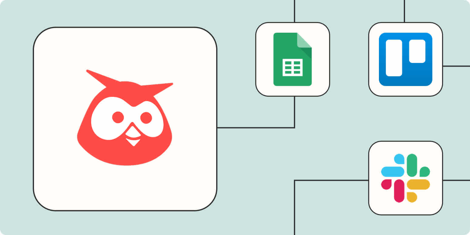 A hero image of the Hootsuite app logo connected to other logos on a light blue background.