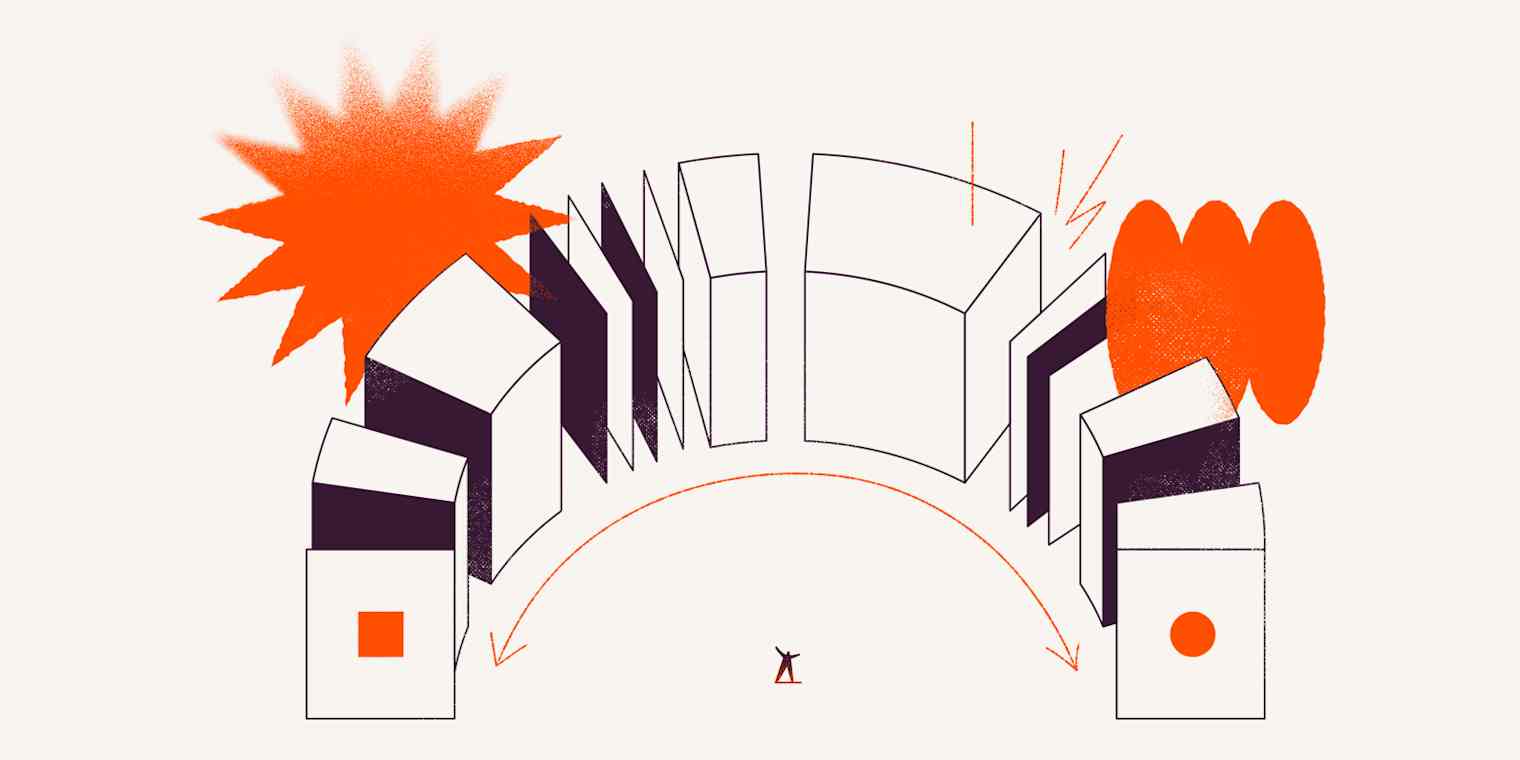 An abstract image representing Zapier's end-to-end capabilities