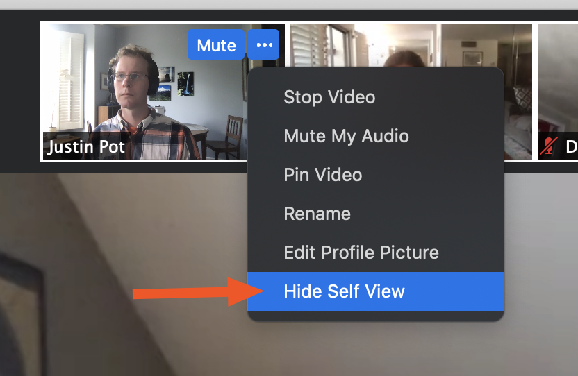 Hide Self View in Zoom