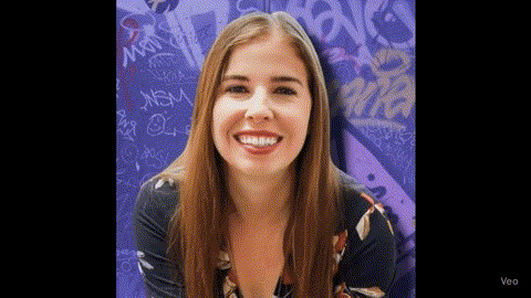 An animated version of Maddy's headshot created with Veo 3