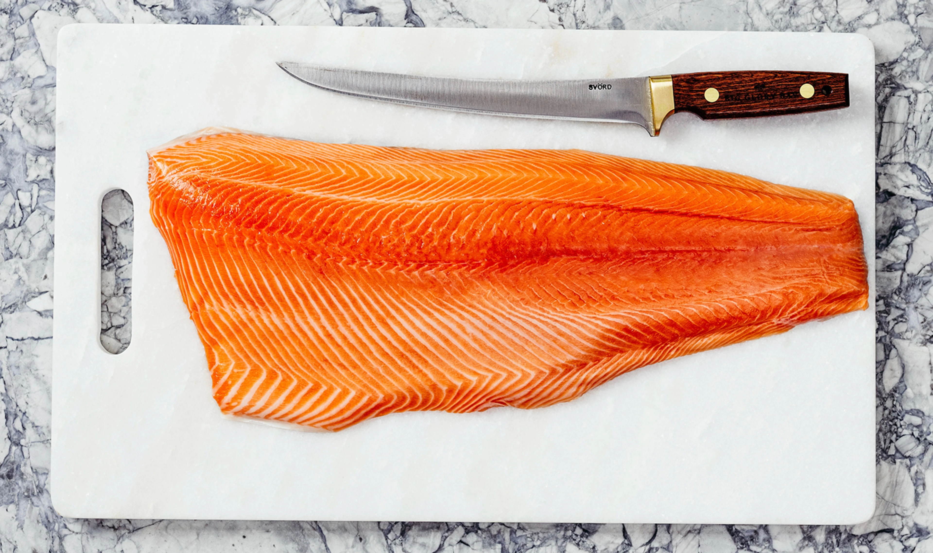 Raw Fresh King Salmon Side