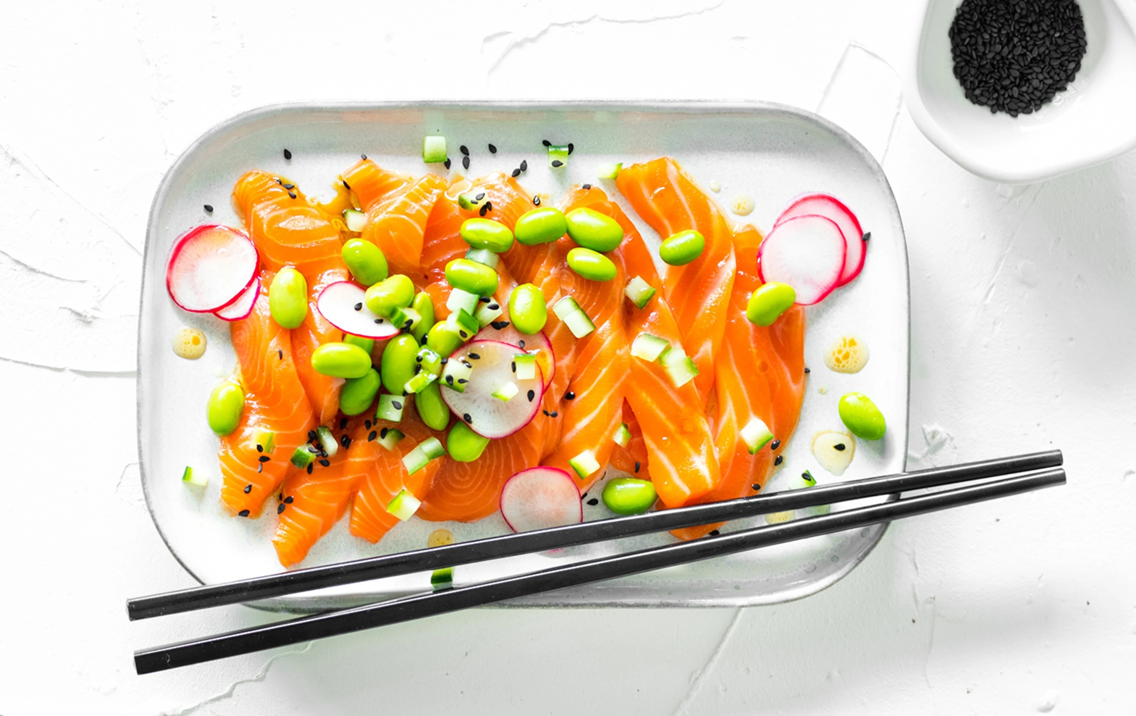 Big Glory Bay King Salmon Sashimi With Ginger Pickled Vegetables