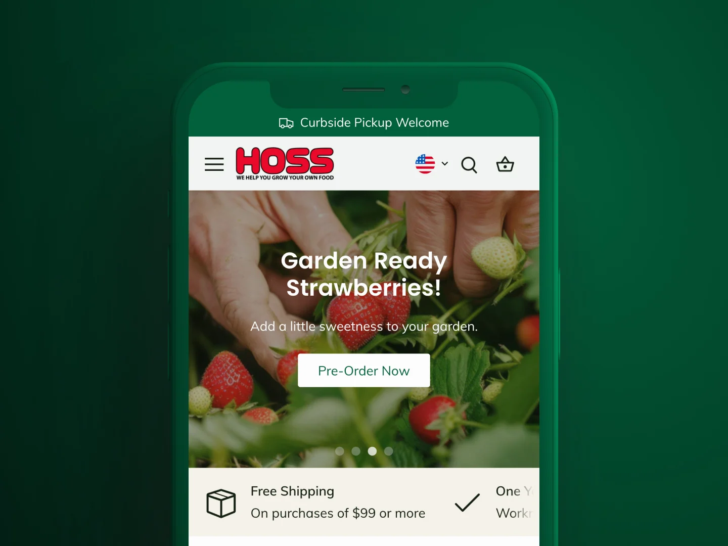 A preview of the Hoss Tools homepage on a mobile device mockup