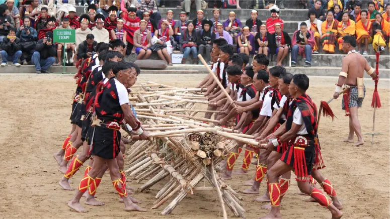 Witness the vibrant Sekrenyi Festival in Tuophema with TravelTaxi's cultural tours in Nagaland, India.