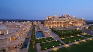 Experience luxury at Fairmont Jaipur with TravelTaxi's guided resort tours in Kukas, Rajasthan.