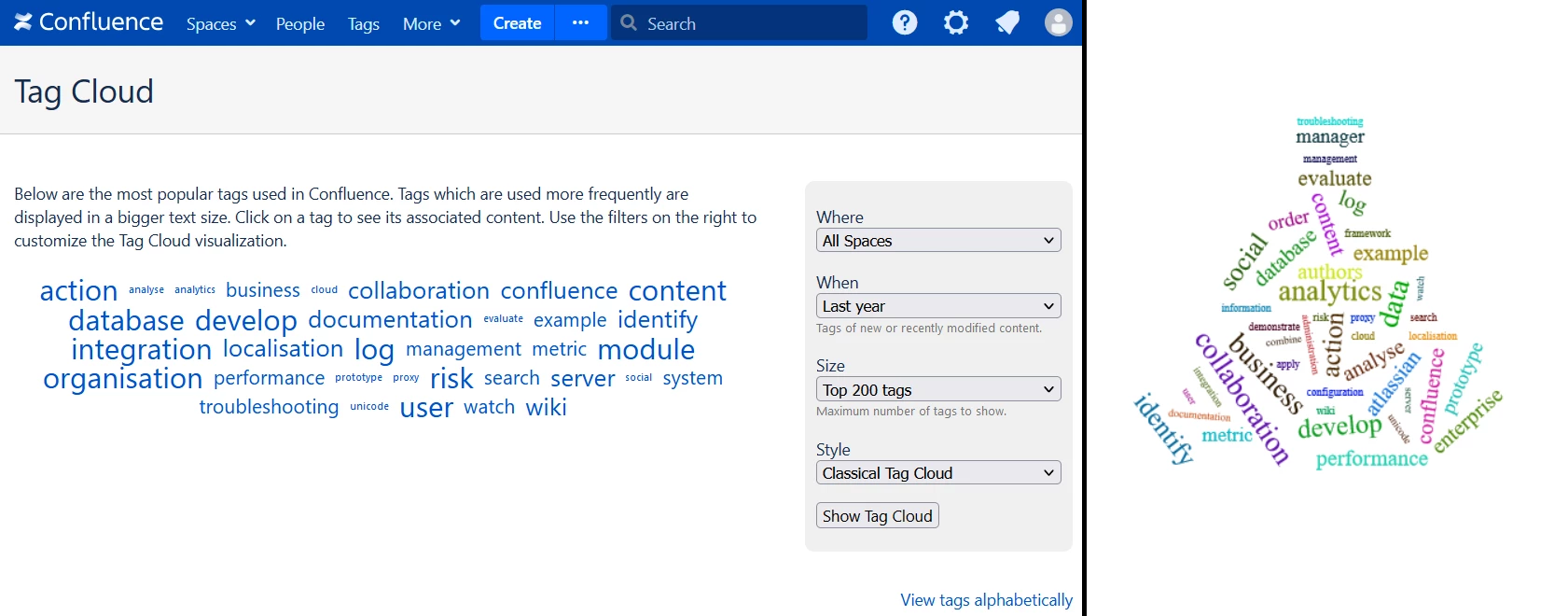 App “Tag Cloud for Confluence” now available for Data Center