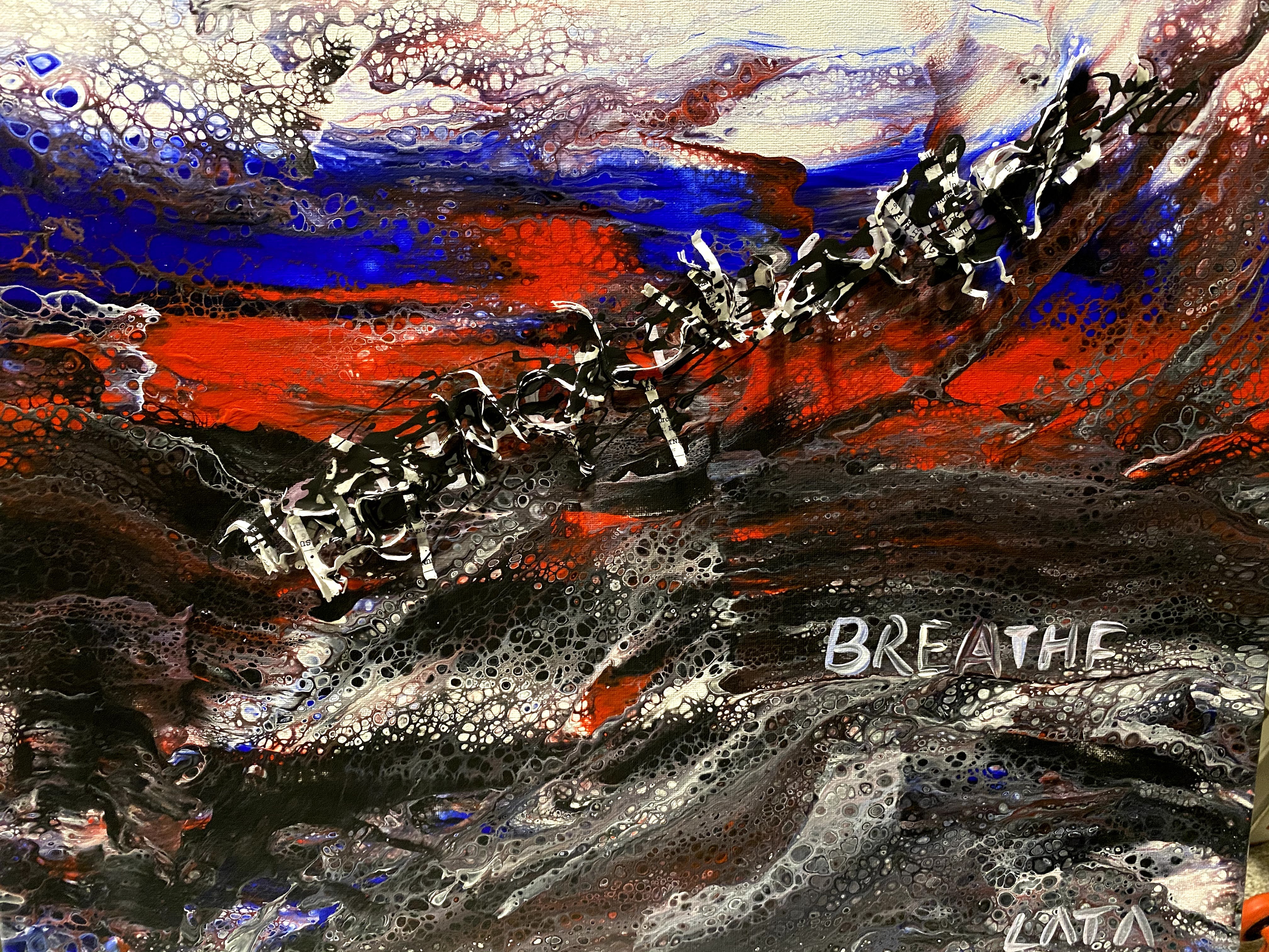 Inspired by the current environment, Breathe is a manifestation of the feelings the artist felt. 