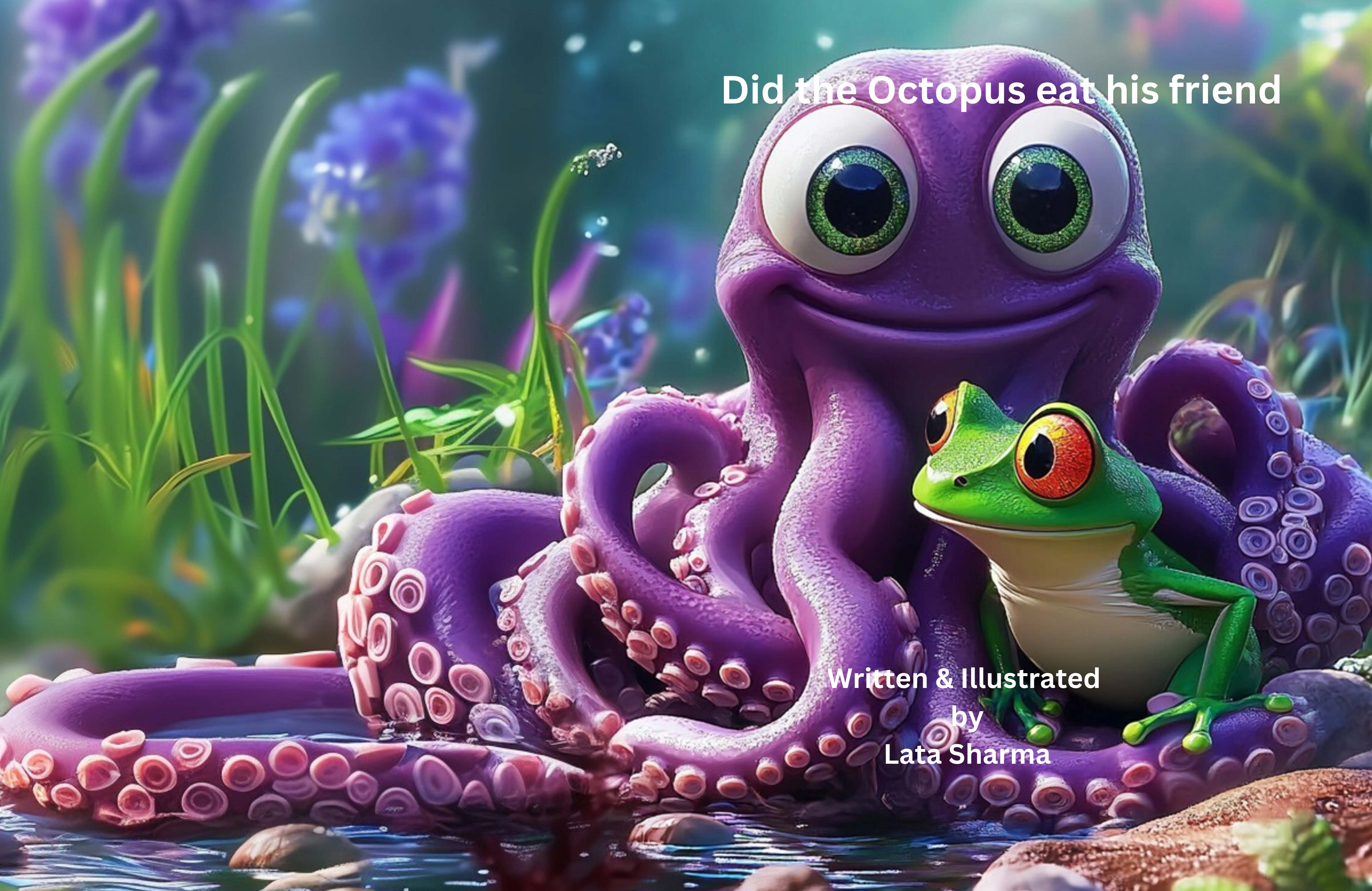 "Did the Octopus Eat His Friend?" is an enchanting underwater adventure that tells the story of Akula, a confident and speedy young octopus, who gets lost during an ocean race and ends up in a mysterious pond. Akula's journey takes an unexpected turn when he meets Shen, a young and kind frog, who mistakes him for a monster. The two soon realize that they have much in common and form a unique friendship that defies their differences. Alongside his best friend Maula, Akula learns valuable lessons about humility, kindness, and the power of true friendship. The story dives into themes of adventure, courage, and the importance of listening to those who care about you. Akula's experiences remind readers that confidence is important, but it must be paired with caution and empathy. This beautifully illustrated tale is perfect for young readers who enjoy stories about unlikely friendships, exploring new worlds, and the lessons we learn from each other. As Shen helps Akula find his way home, both discover that kindness can appear when least expected, and it is this kindness that can change everything. With its engaging narrative, memorable characters, and positive message, this book is sure to capture the imaginations of children and teach them the value of compassion, courage, and friendship. A must-read for any child who loves adventure and stories about the wonders of the underwater world!