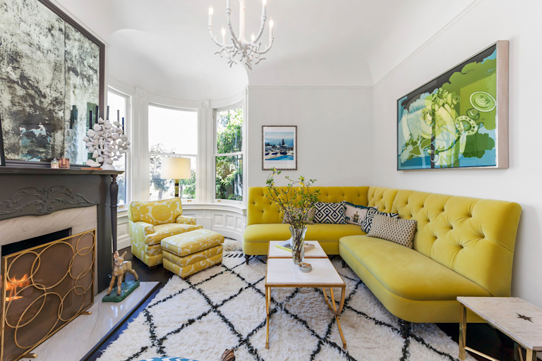 Pac heights queen anne living room