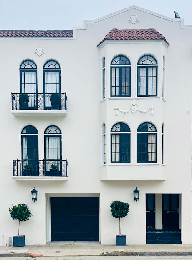 Front of a white house
