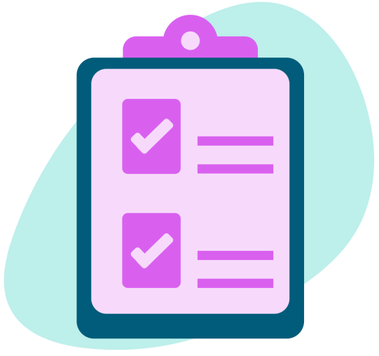 Image: pink paper checklist 