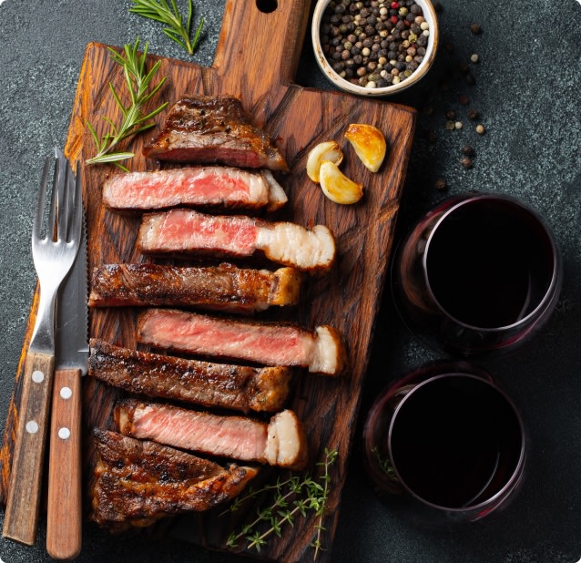 Steak paired with Cabernet Sauvignon wine