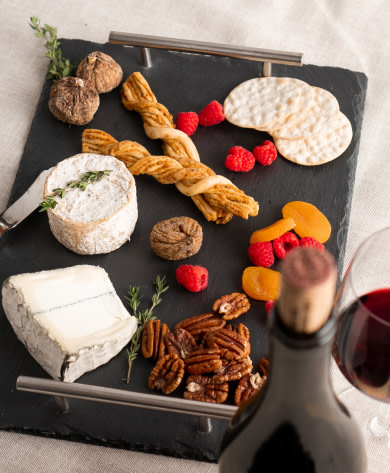 Wine and cheese platter