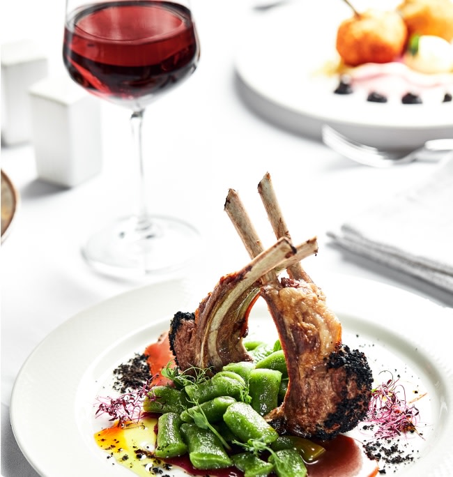 French Cabernet Sauvignon wine paired with roasted lamb