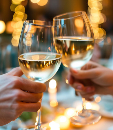 Glasses of white wine