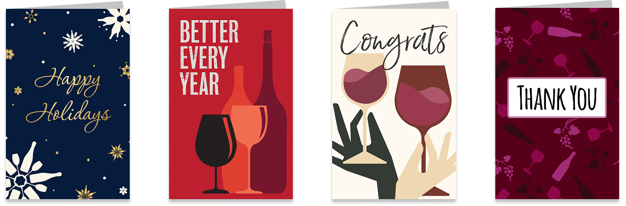Wine themed greeting cards