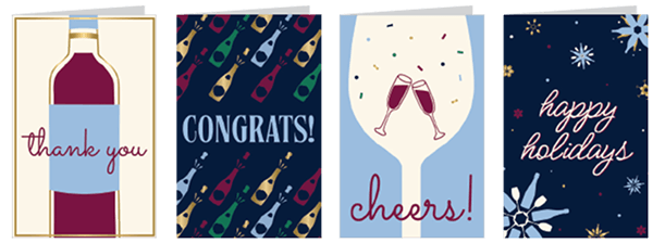 Wine themed greeting cards