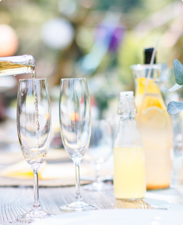 Serving mimosas at brunch