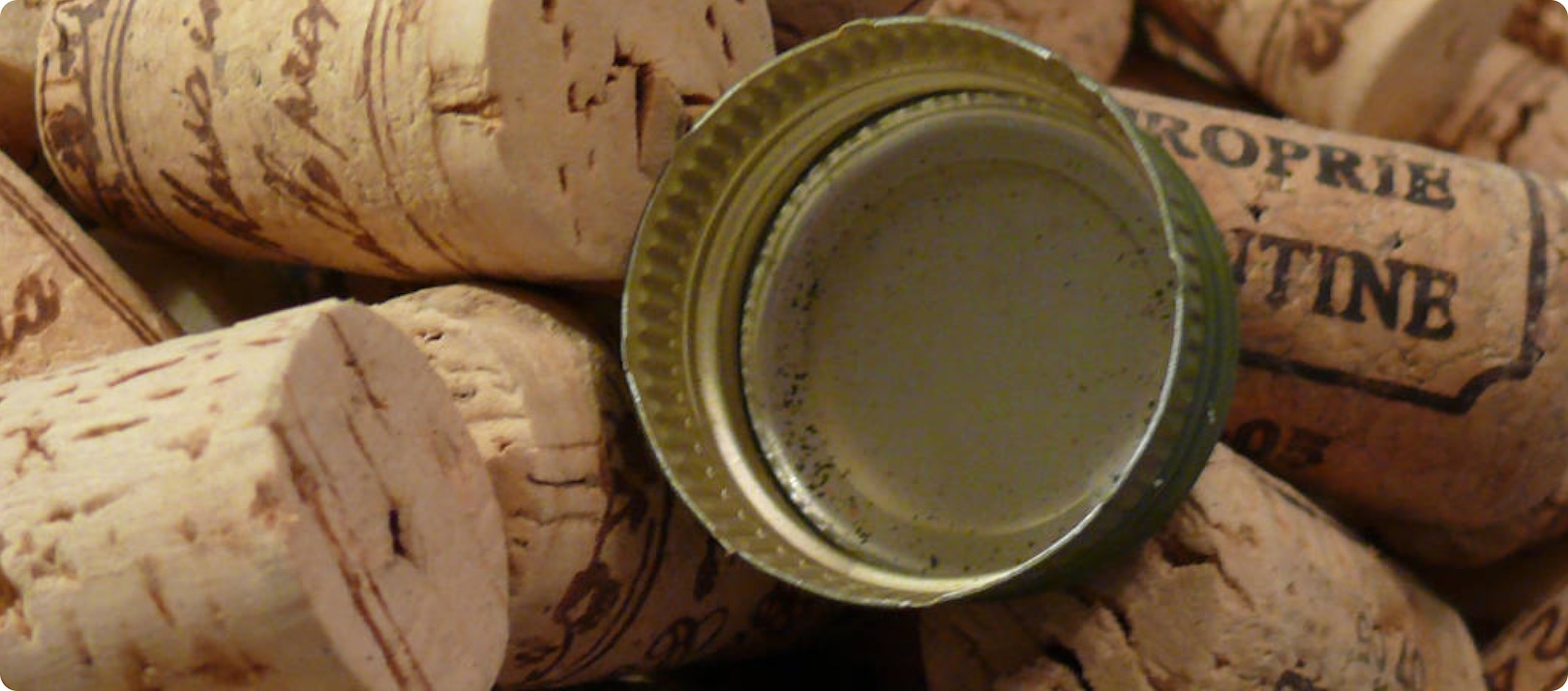 Wine corks versus screw caps