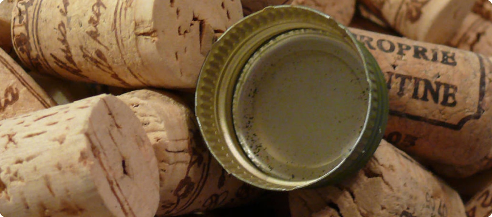 Wine corks versus screw caps