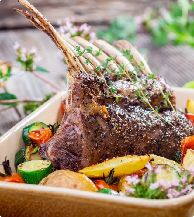 Easter dinner rack of lamb