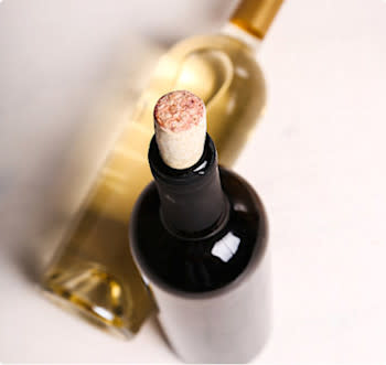 Opened wine bottle with cork put back in