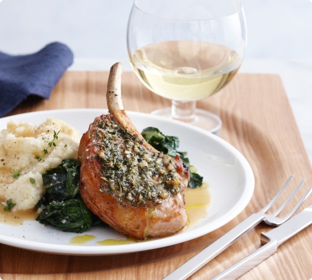 Sauvignon Blanc pairs well with pork chops