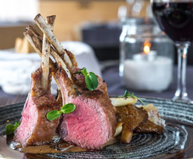 Lamb paired with merlot wine