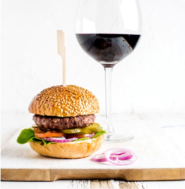 Pairing American Cabernet Sauvignon with a gourmet burger