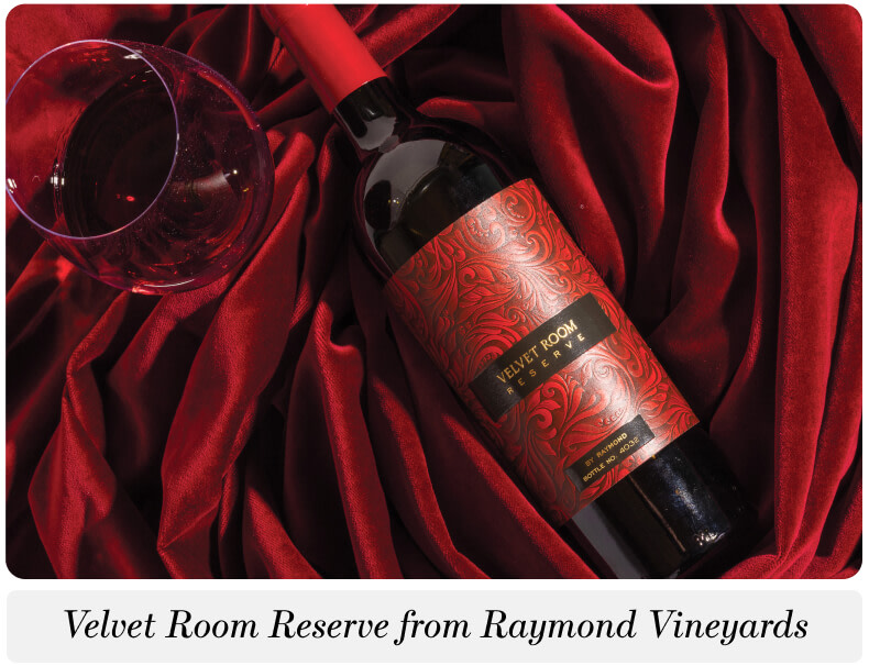 A bottle of Velvet Room Reserve from Raymond Vineyards