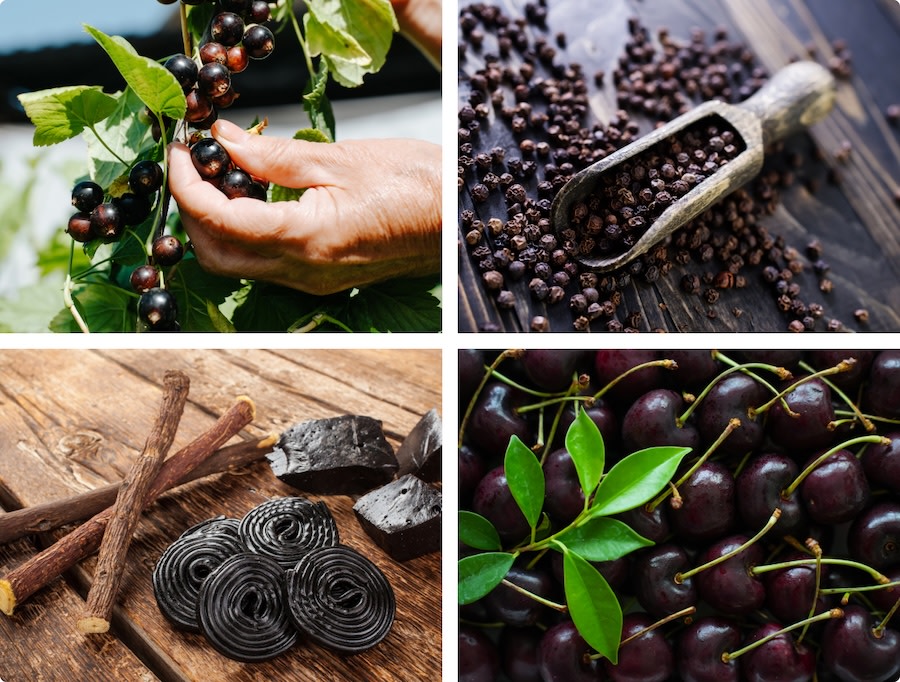 Common Tasting Notes of Cabernet Sauvignon: black currant, black pepper, licorice, and black cherry