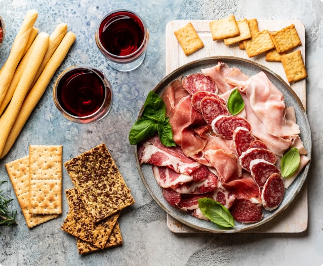 Pinot Noir paired with charcuterie & snacks