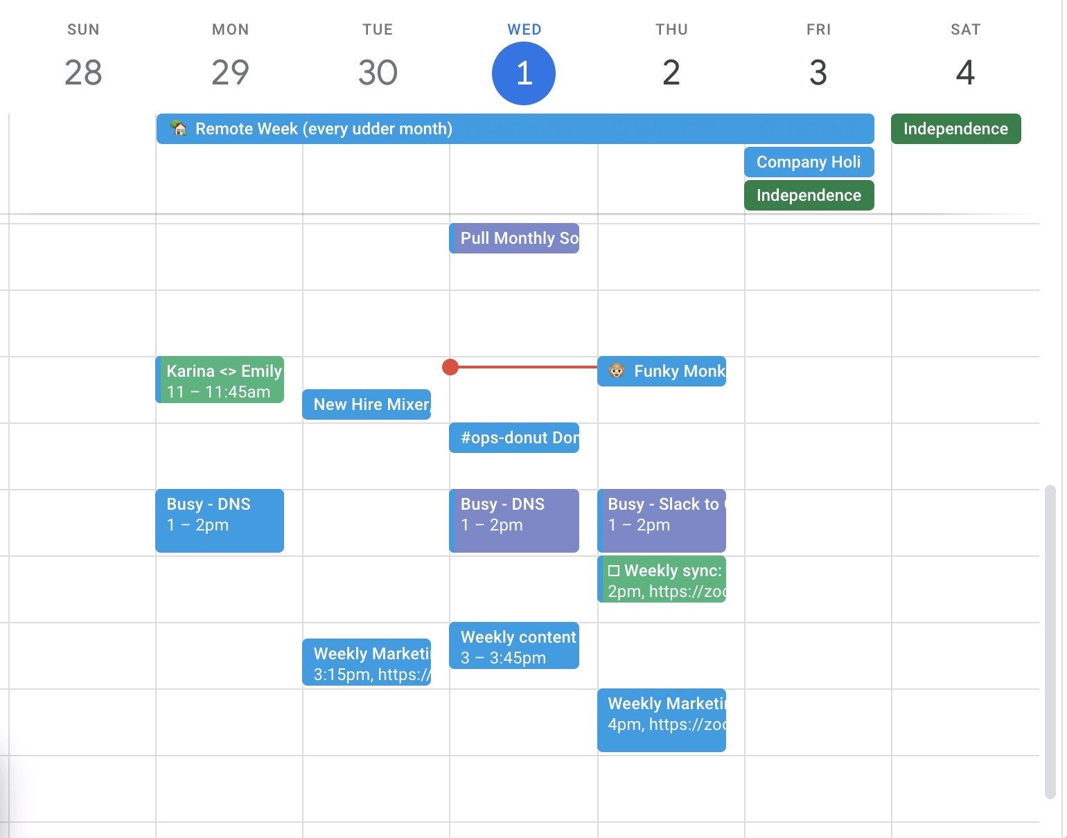 Calendar screenshot