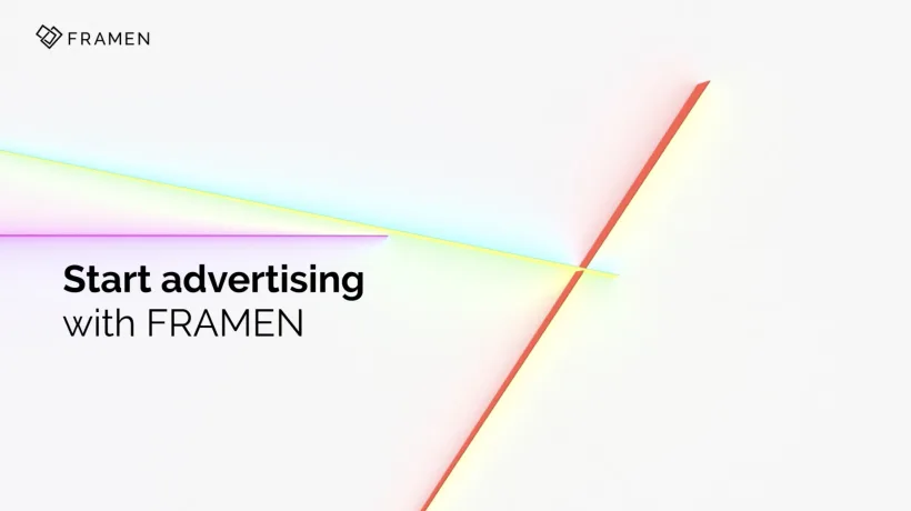 screenshot: Start advertising with FRAMEN